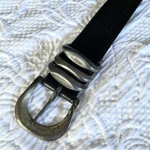 Genuine 1 1/2" Black Leather Belt